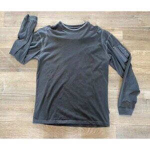 Kuhl Kommando Crew Neck Mens S Long Sleeve Tee Shirt 100% Organic Cotton Gray